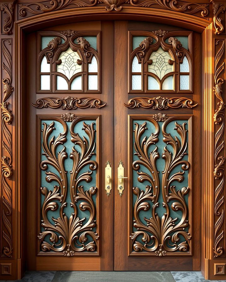 Carved Wooden Doors - 30 Art Nouveau Interior Design Ideas