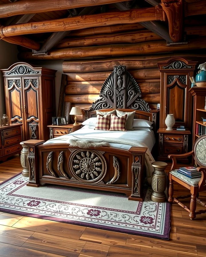 Carved Wooden Furniture - 25 Viking Bedroom Ideas