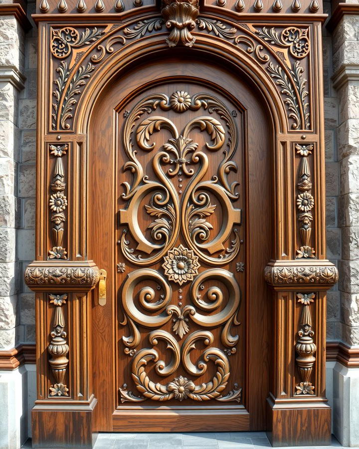 Carved Wooden Masterpieces - 25 Rustic Front Door Ideas