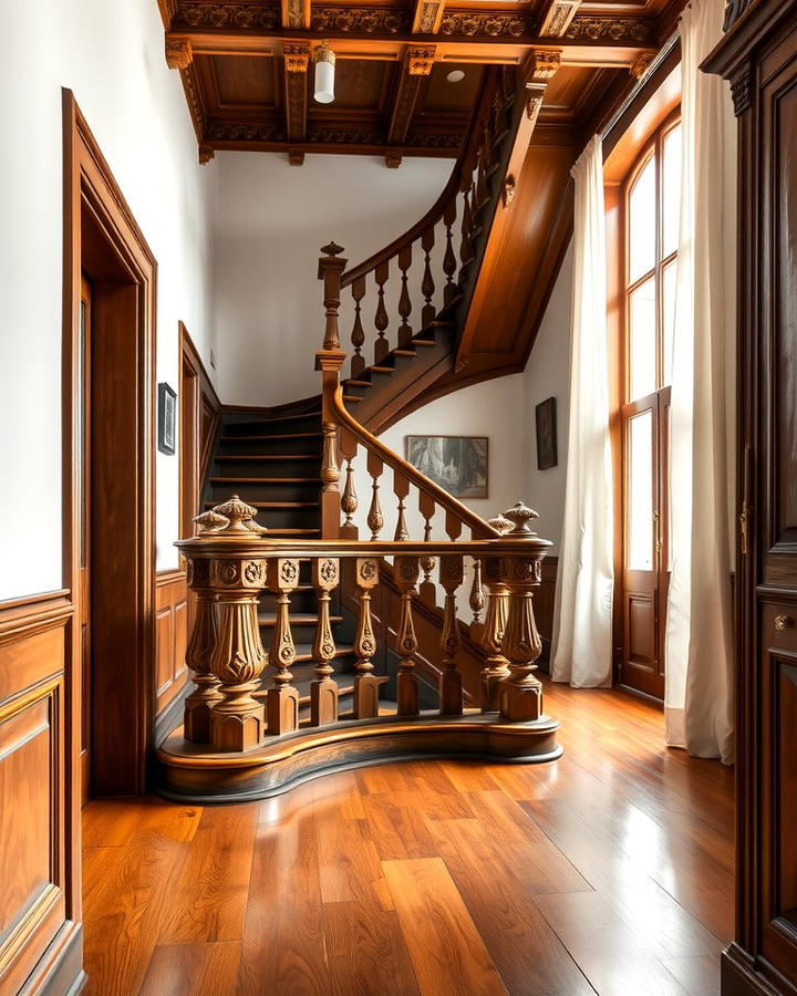 Carved Wooden Staircases - 25 Victorian Hallway Ideas
