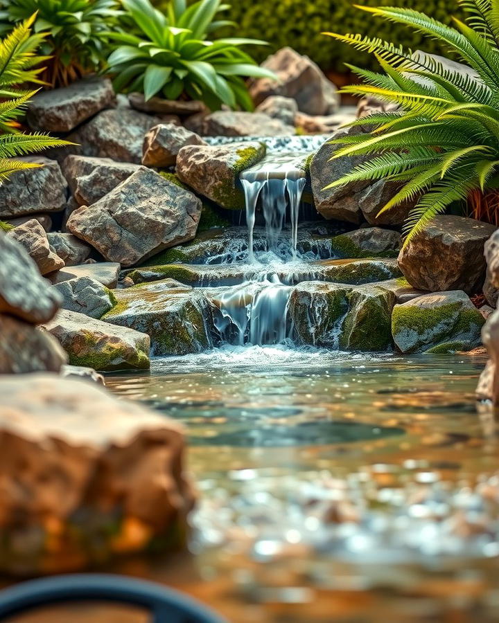 Cascading Rock Waterfall - 25 Small Pool Waterfall Ideas