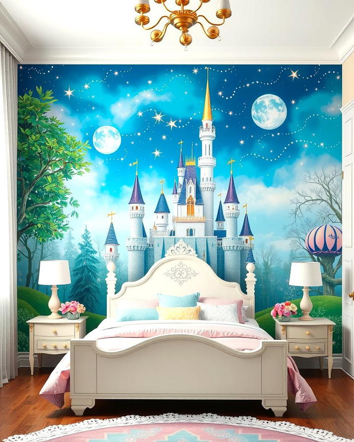 Castle Inspired Wall Murals - 25 Princess Room Ideas