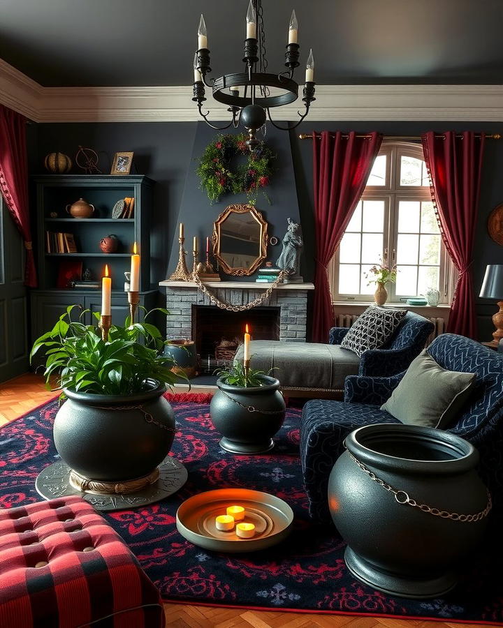 Cauldron Inspired Accents - 30 Witchy Living Room Ideas