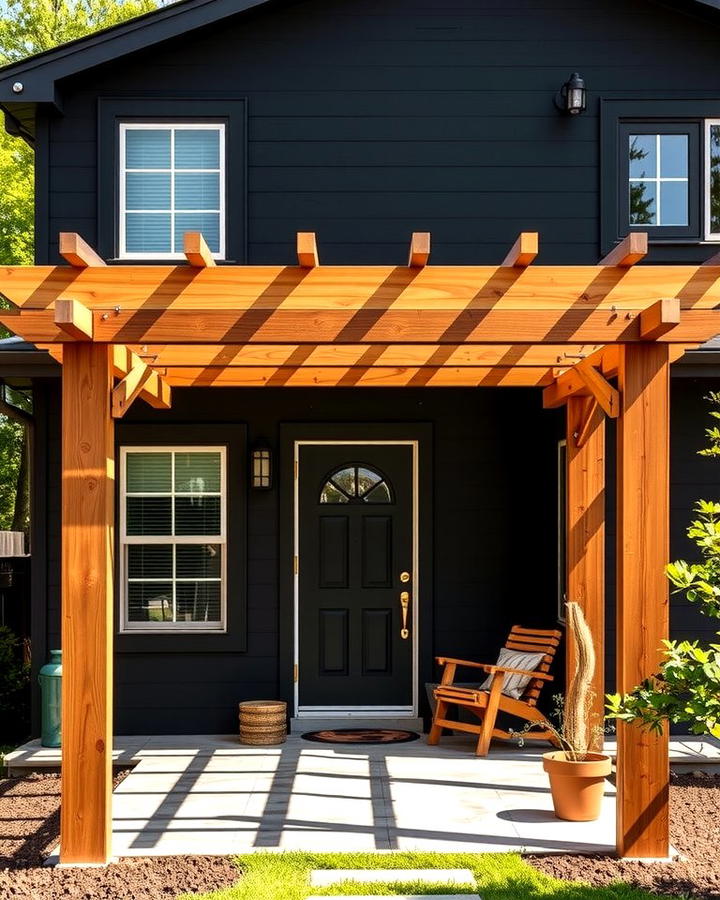 Cedar Accented Pergola - 30 Black House With Cedar Accents