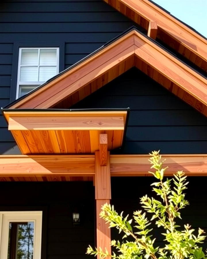 Cedar Soffits for a Polished Finish - 30 Black House With Cedar Accents