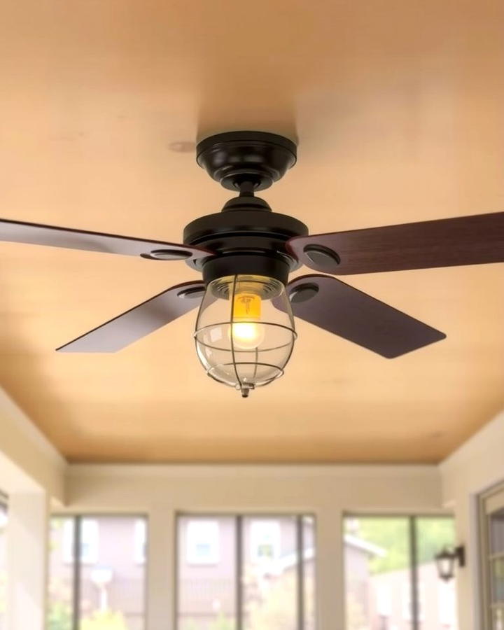 Ceiling Fan for Comfort - 25 Small Screened-in Porch Ideas