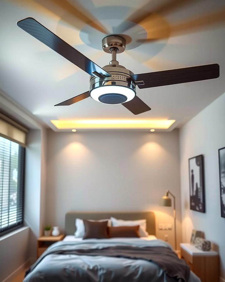 Ceiling Fans with Integrated Lights - 25 small bedroom lighting ideas