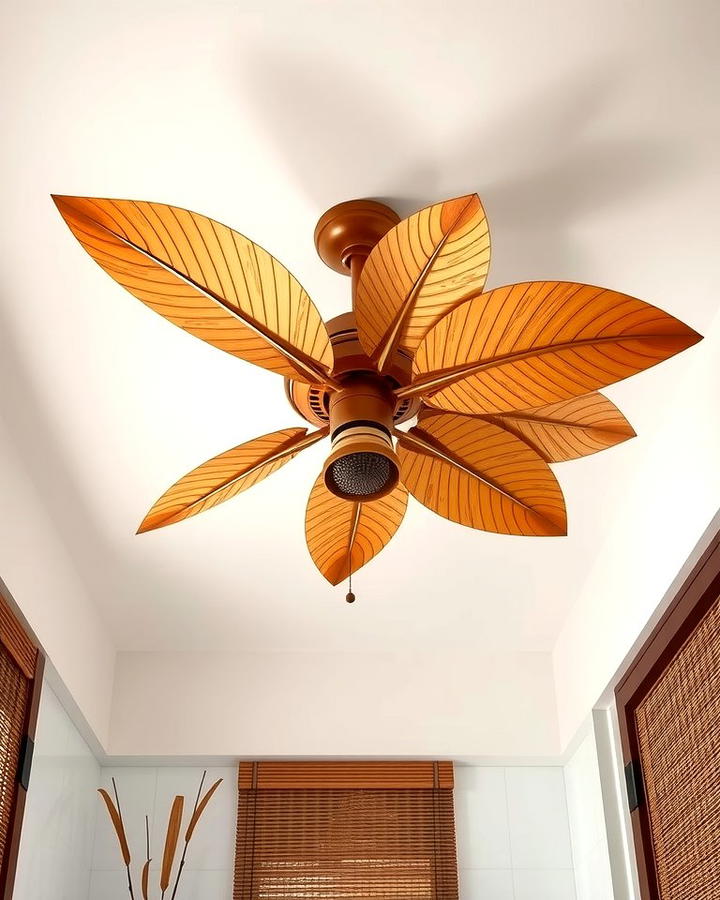 Ceiling Fans with Tropical Blades - 25 Tropical Bathroom Ideas