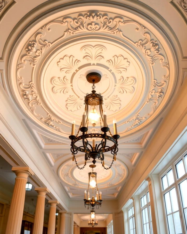 Ceiling Medallions - 25 Victorian Hallway Ideas