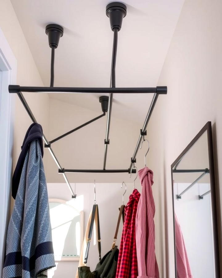 Ceiling Mounted Hanging Rods - 25 Small Dressing Room Ideas