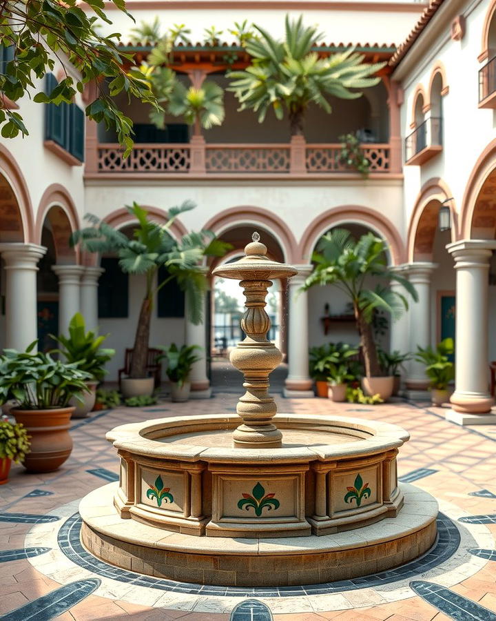 Central Fountain as a Focal Point - 25 spanish courtyard ideas