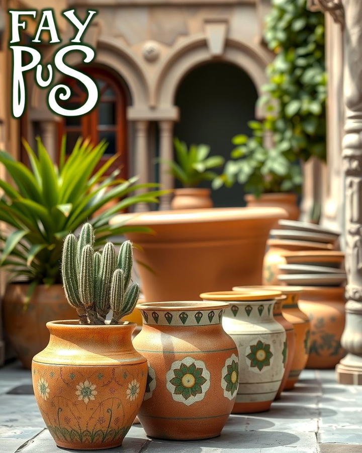 Ceramic Pots for Rustic Decoration - 30 Mediterranean House Exterior Ideas