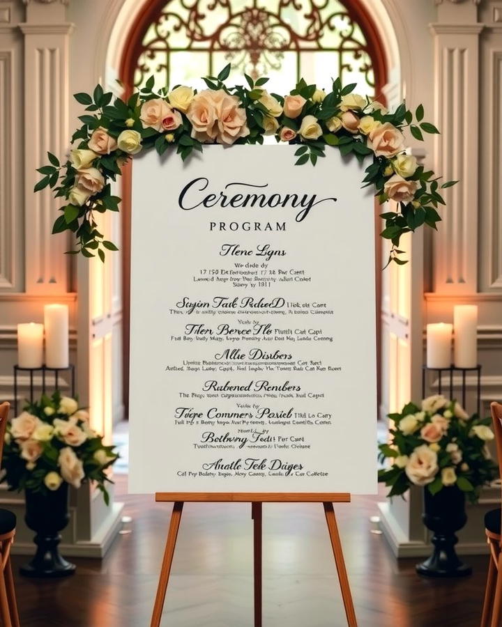 Ceremony Program Sign 2 - 30 Wedding Sign Ideas