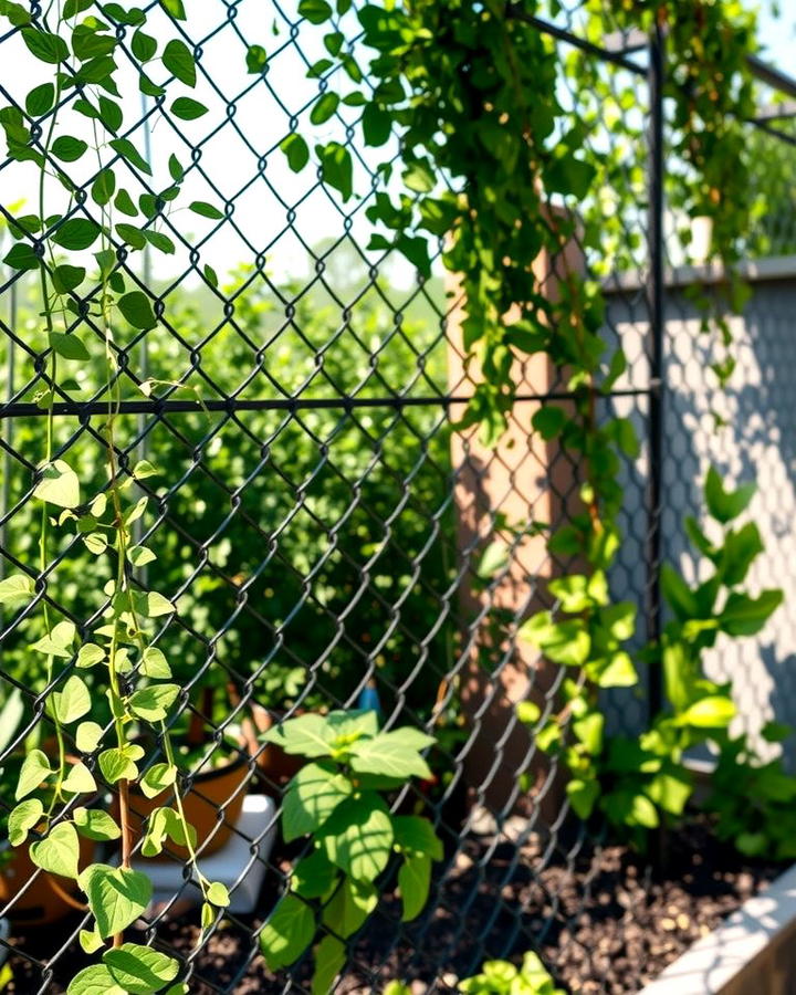 Chain Link Fence with Plants - 25 Small Garden Fence Ideas