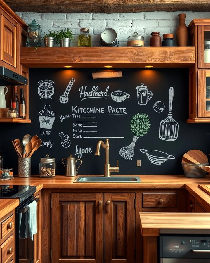 Chalkboard Backsplash - 25 Rustic Backsplash Ideas