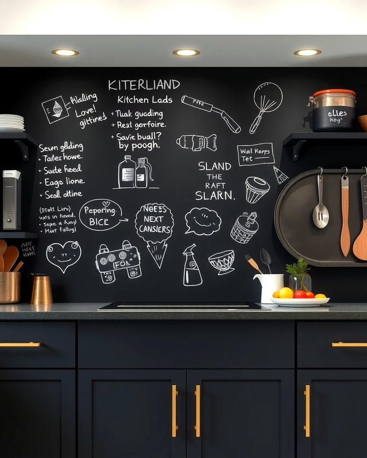 Chalkboard Backsplash - 25 Modern Kitchen Backsplash Ideas