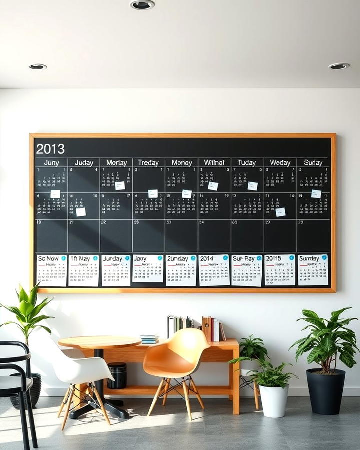 Chalkboard Calendar Wall - 30 Chalkboard Ideas