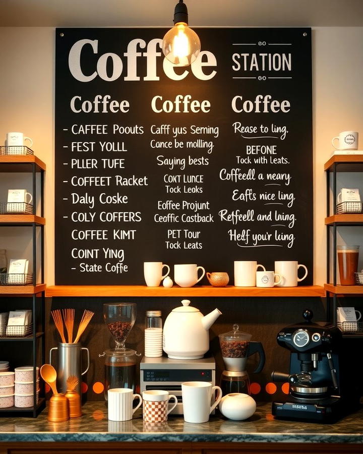 Chalkboard Coffee Station 2 - 30 Chalkboard Ideas