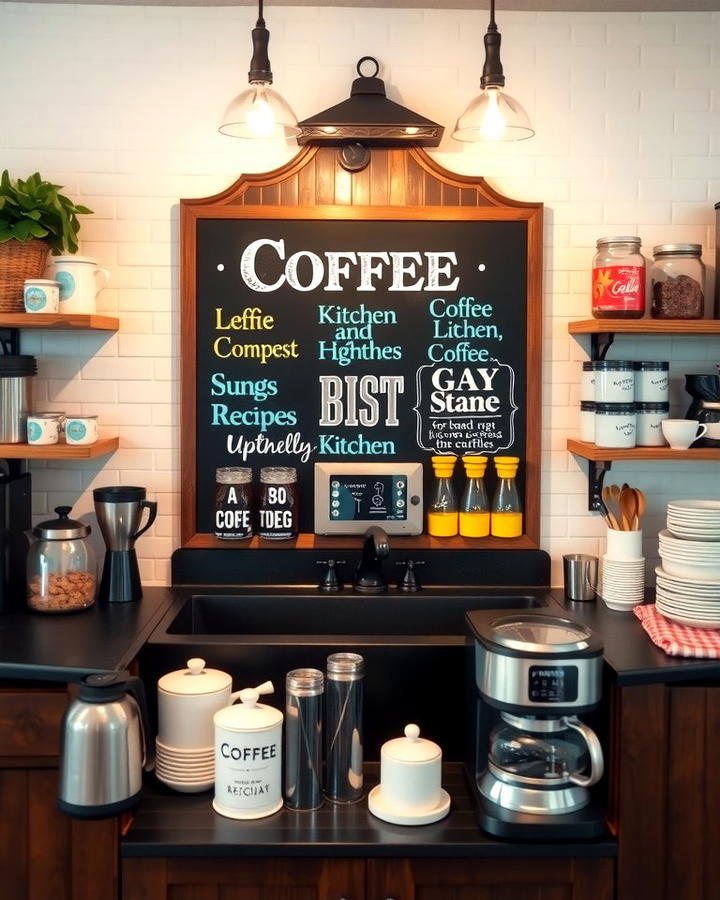 Chalkboard Coffee Station - 30 Chalkboard Ideas