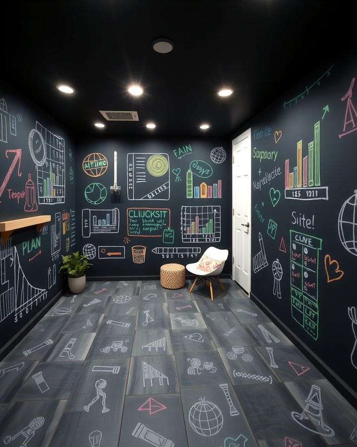 Chalkboard Paint for Creative Spaces - 30 Basement Wall Ideas