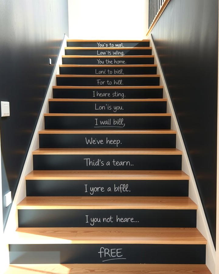 Chalkboard Paint for Creativity - 25 Stair Riser Ideas