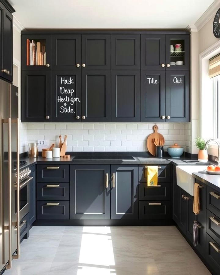 Chalkboard Paint for a Functional Twist - 25 Painting Kitchen Cabinet Ideas