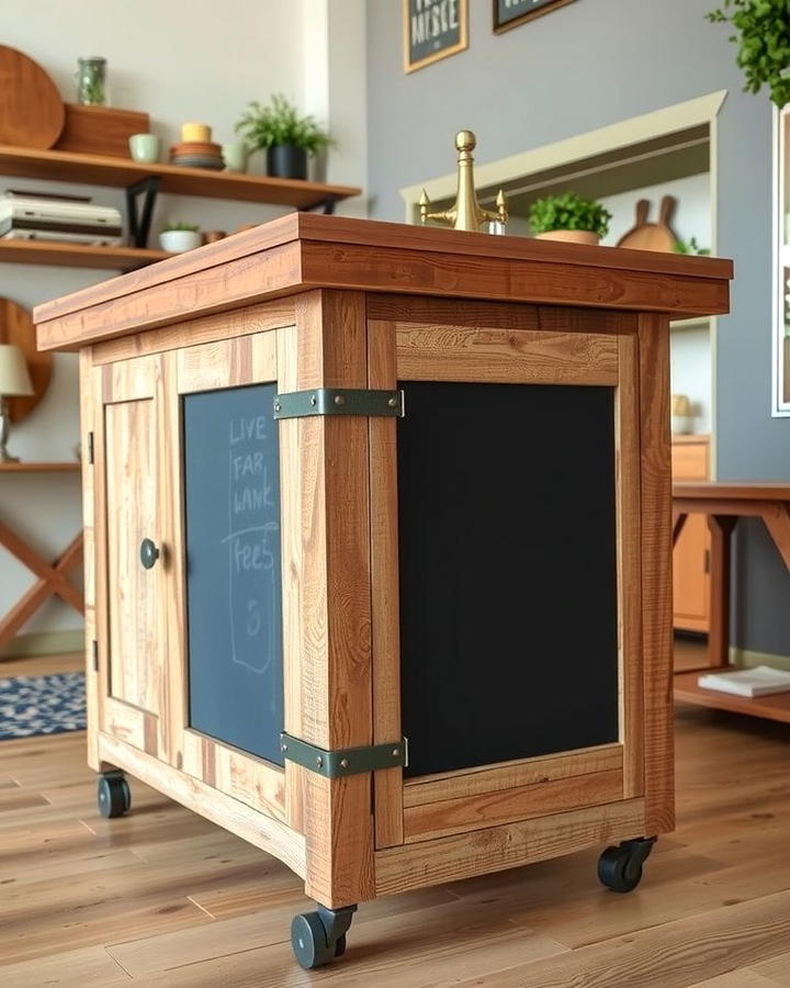Chalkboard Panel - 25 Rustic Kitchen Island Ideas