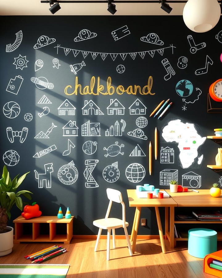 Chalkboard Playroom Wall - 30 Chalkboard Ideas