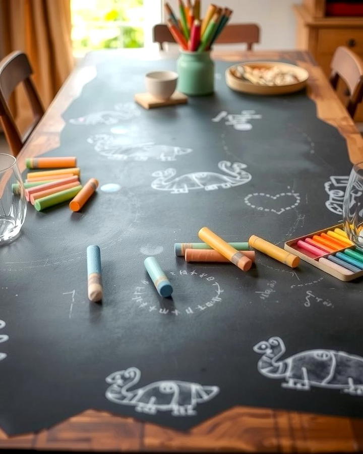 Chalkboard Surface on a Tabletop - 30 Chalkboard Ideas