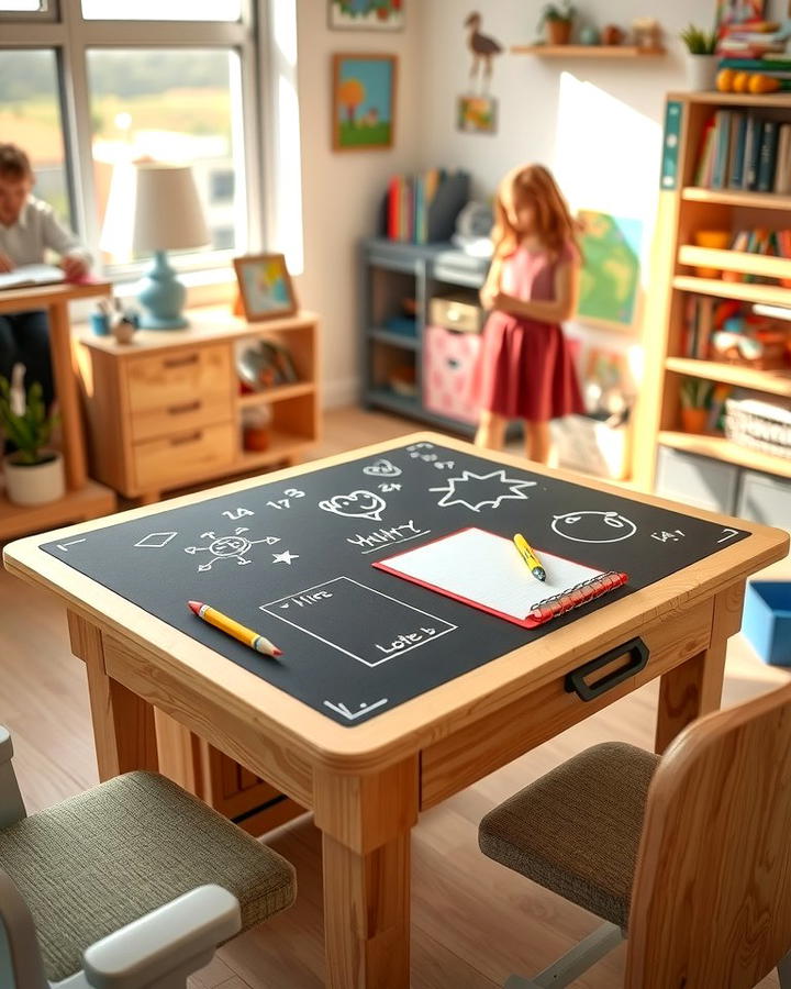 Chalkboard Top for a Kids Desk - 30 Chalkboard Ideas