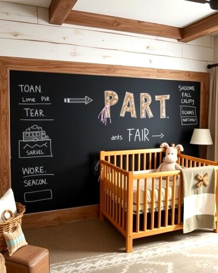 Chalkboard Wall - 25 Rustic Nursery Ideas