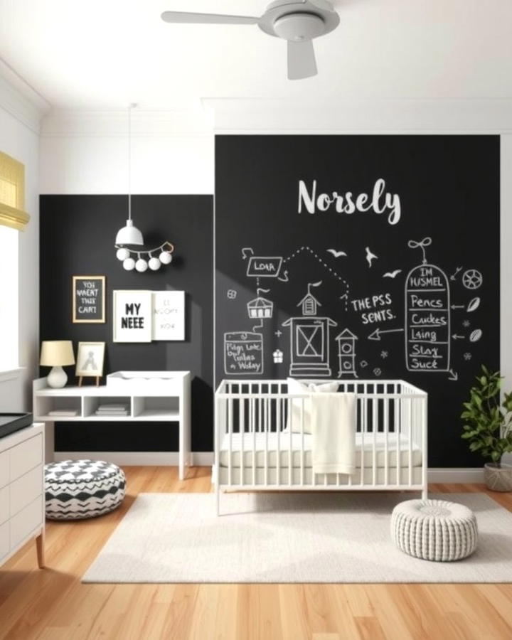 Chalkboard Wall 2 - 30 Black and White Nursery Ideas