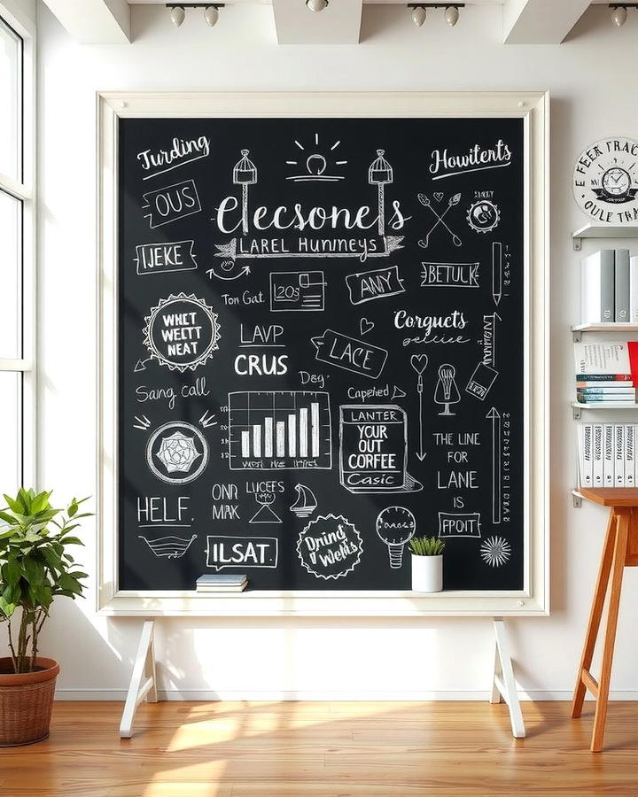 Chalkboard Wall for Brainstorming - 25 Office Wall Decor Ideas