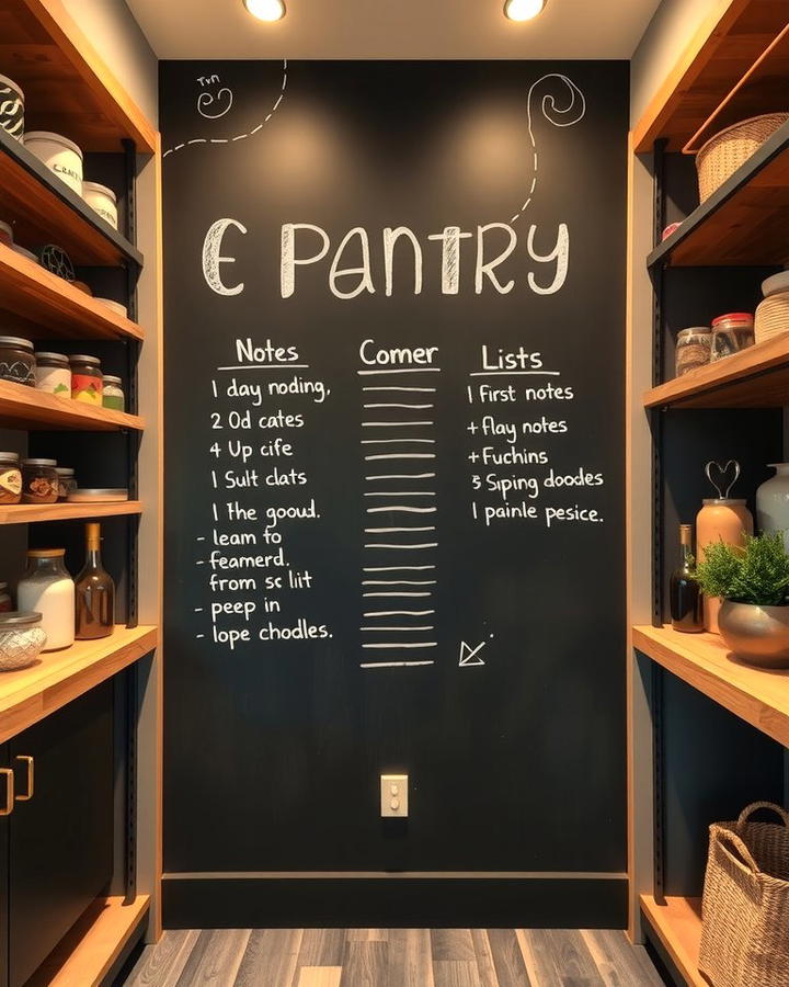 Chalkboard Wall for Notes and Lists - 25 Open Pantry Ideas