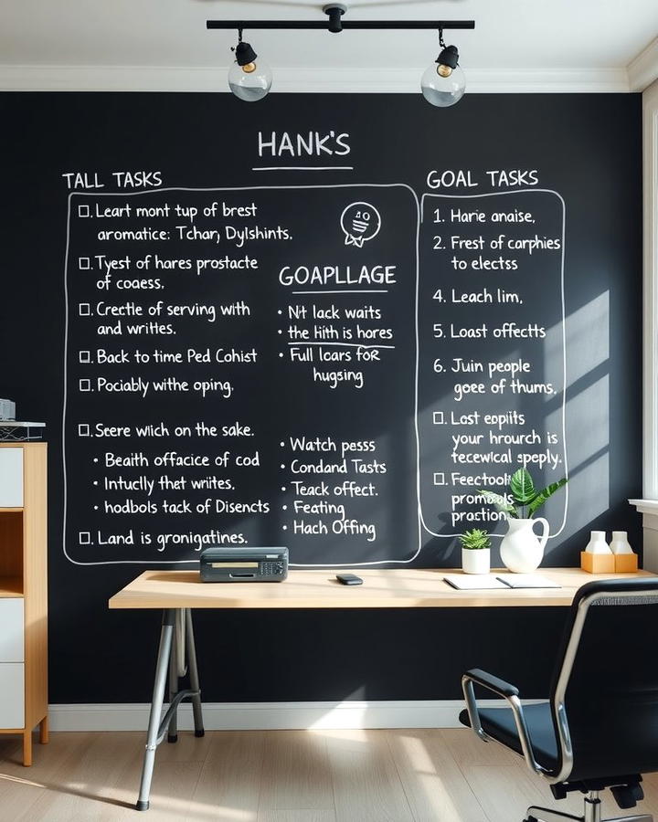 Chalkboard Wall in a Home Office - 30 Chalkboard Ideas