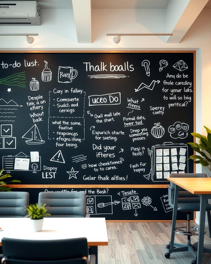 Chalkboard Wall - 25 Office Accent Wall Ideas