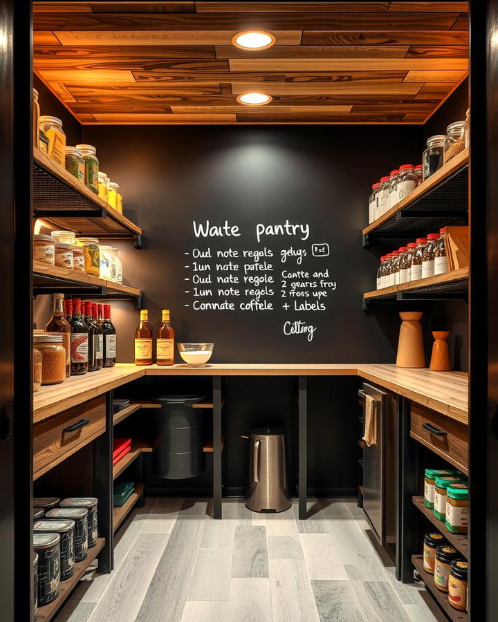 Chalkboard Walls for Notes and Labels - 25 Open Pantry Ideas