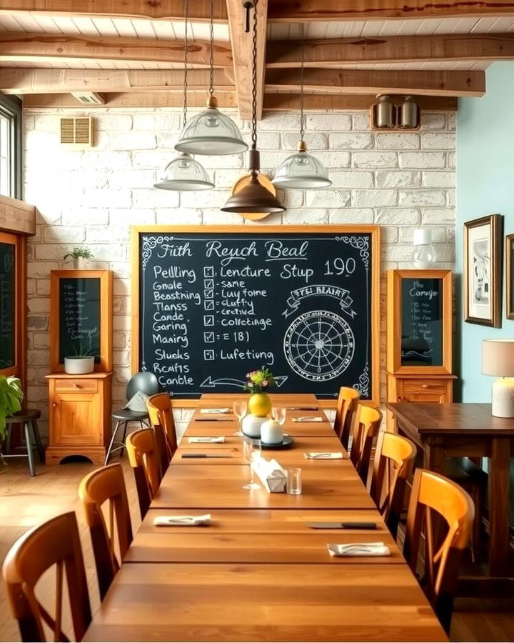 Chalkboard Walls - 30 Rustic Dining Room Ideas