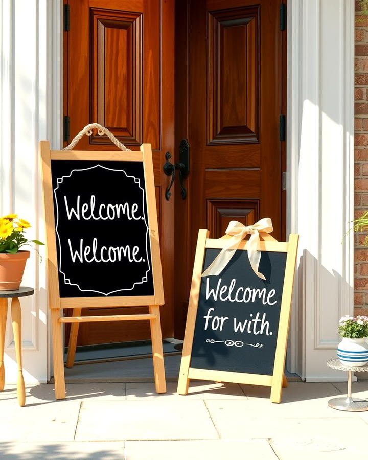 Chalkboard Welcome Signs - 25 Summer Front Door Decor Ideas