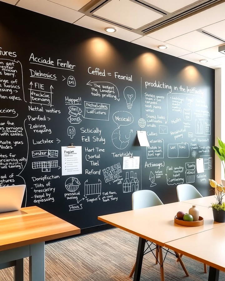 Chalkboard or Whiteboard Wall - 25 Office Accent Wall Ideas