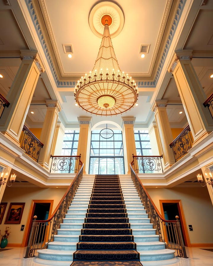 Chandelier Lighting for Grand Staircases - 25 Staircase Lighting Ideas