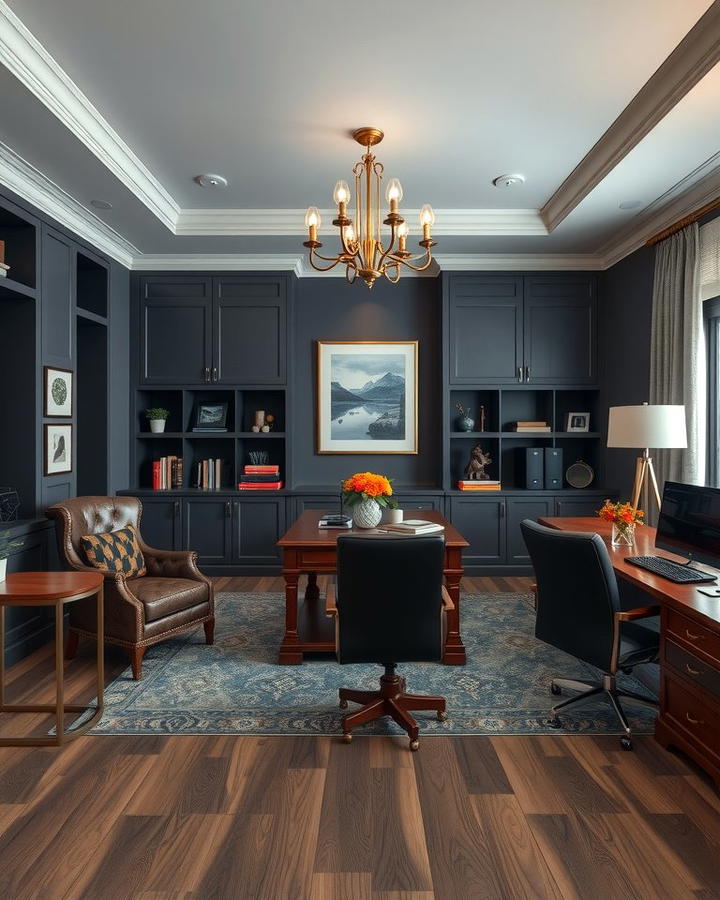 Charcoal Gray Palette - 30 dark home office design ideas