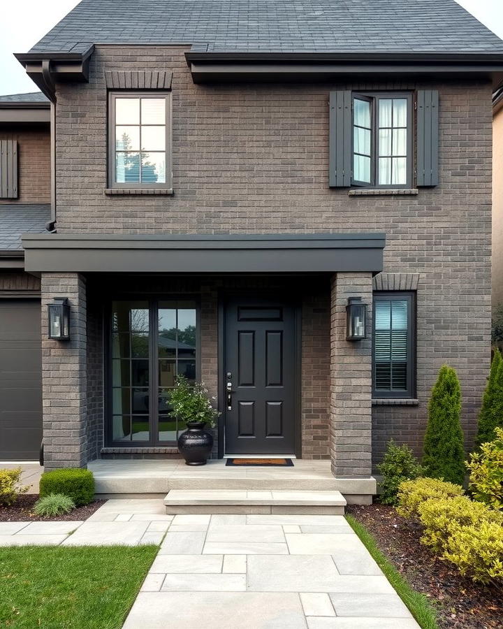 Charcoal Gray Sophistication - 25 Painted Brick Houses