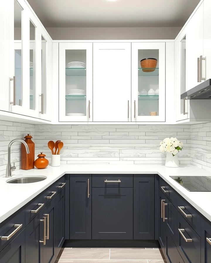 Charcoal Gray and White Sophistication - 25 Two Tone Kitchen Cabinet Ideas