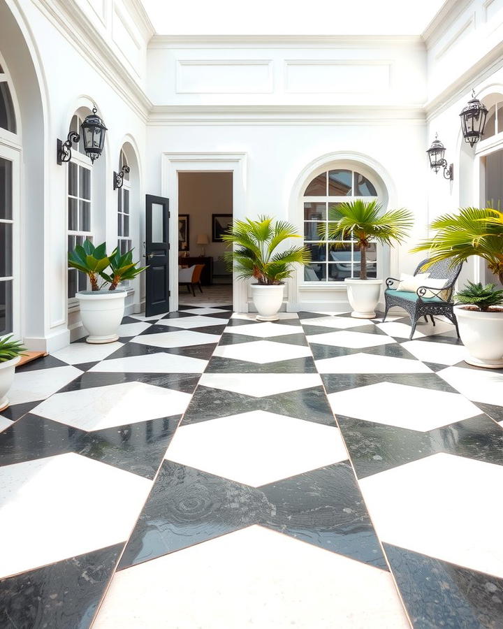 Checkerboard Tiles - 25 patio tile ideas