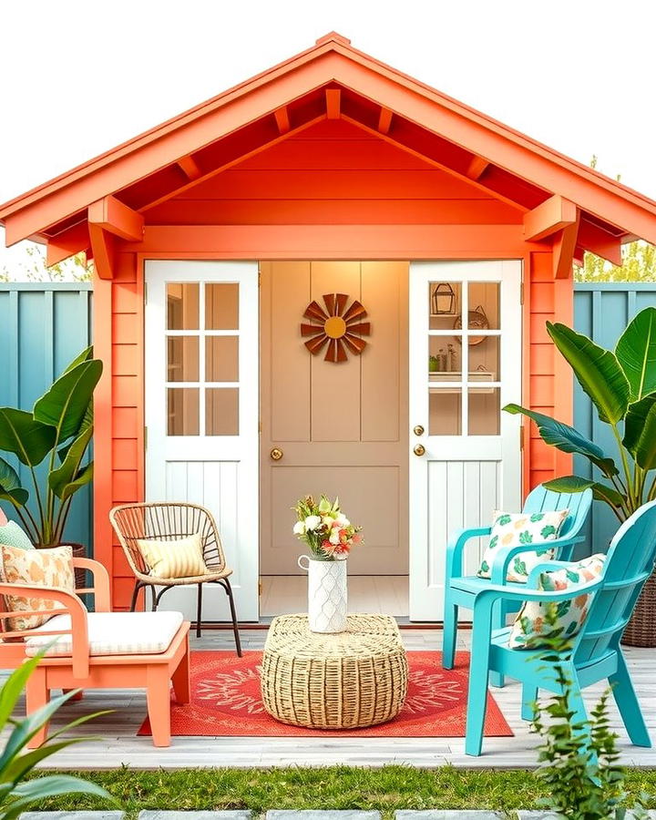 Cheerful Coral - 25 Shed Color Ideas