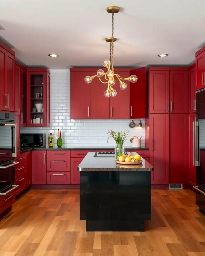 Cherry Cabinets with Contrasting Island - 25 Natural Cherry Kitchen Cabinets