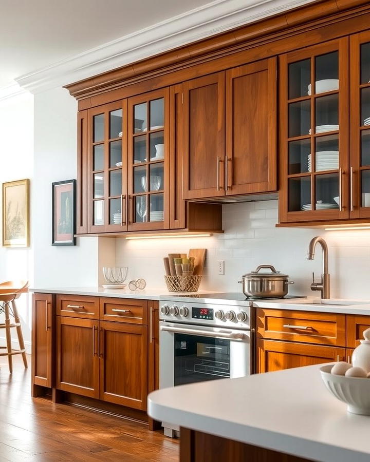 Cherry Cabinets with Glass Fronts - 25 Natural Cherry Kitchen Cabinets