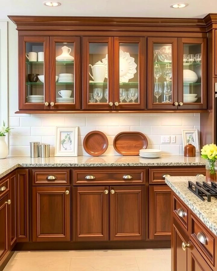 Cherry Cabinets with Glass Inserts - 25 Natural Cherry Kitchen Cabinets