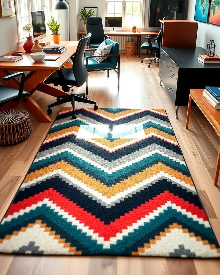 Chevron Pattern Rugs for Dynamic Spaces - 25 Office Rug Ideas